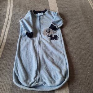 CARTER'S Fleece Wearable Blanket/ Sleepsack, Zip-up Long Sleeves - Elephant, OS